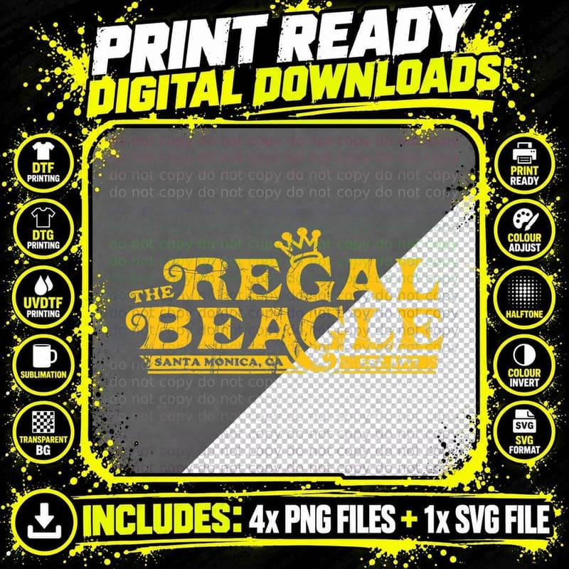 The Regal Beagle Funny Beagle T-Shirt Png SVG Digital Bundle