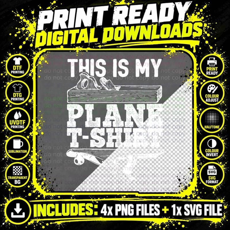 This Is My Plane T-Shirt Funny Woodworking Carpenters Png SVG Digital Bundle