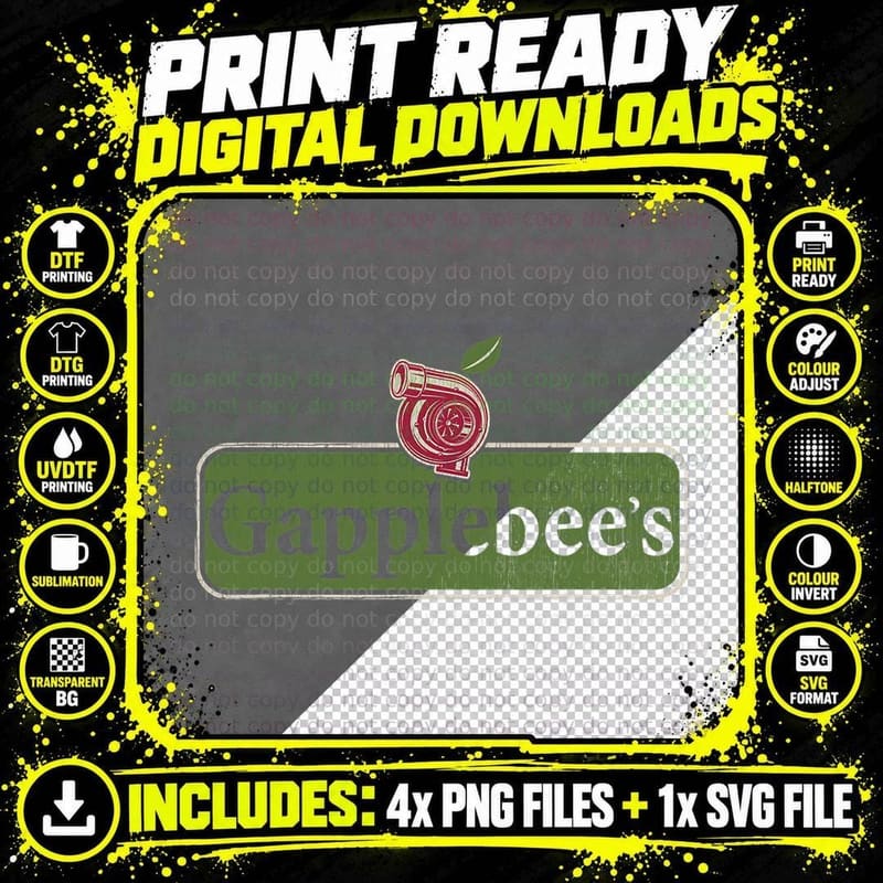 Vintage Gapplebee's Drag Racing Tee - Funny Car Guy Png SVG Digital Bundle