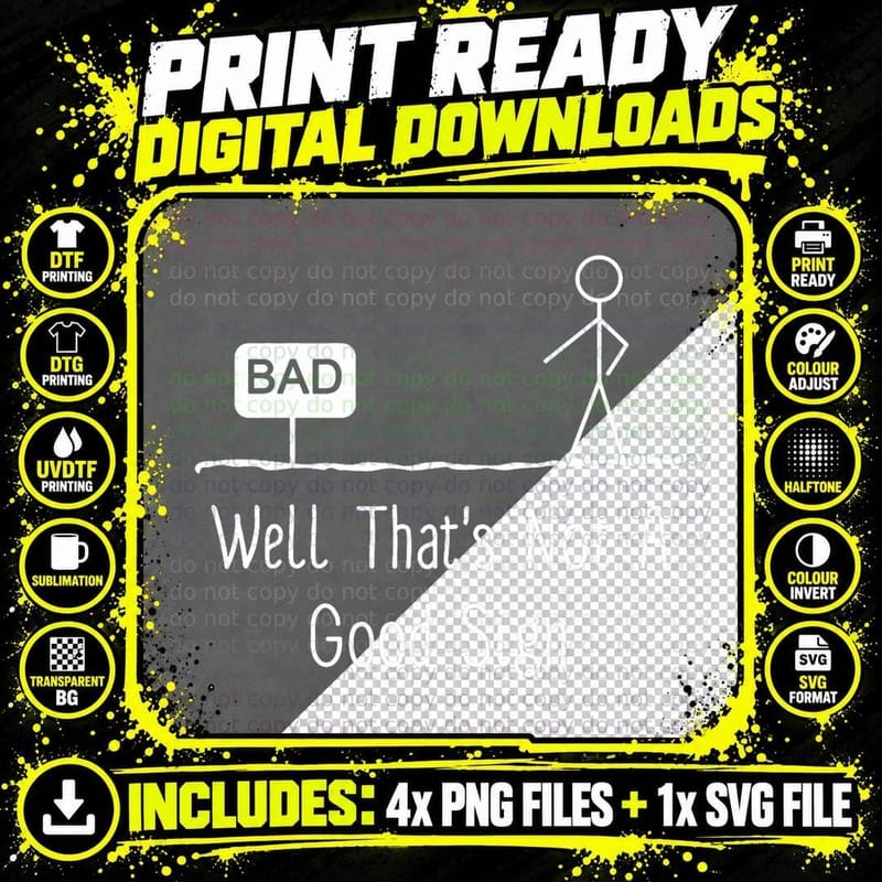Well That's Not a Good Sign Funny Stick Figure Family Png SVG Digital Bundle
