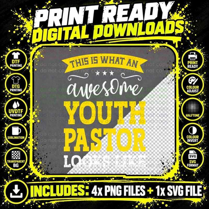Youth Pastor Job Title Employee Funny Worker Youth Png SVG Digital Bundle