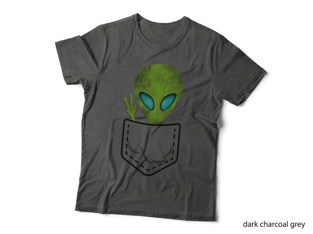 Alien Pocket Cool Funny Cute Peace UFO Gift T-Shirt, Humor Tee