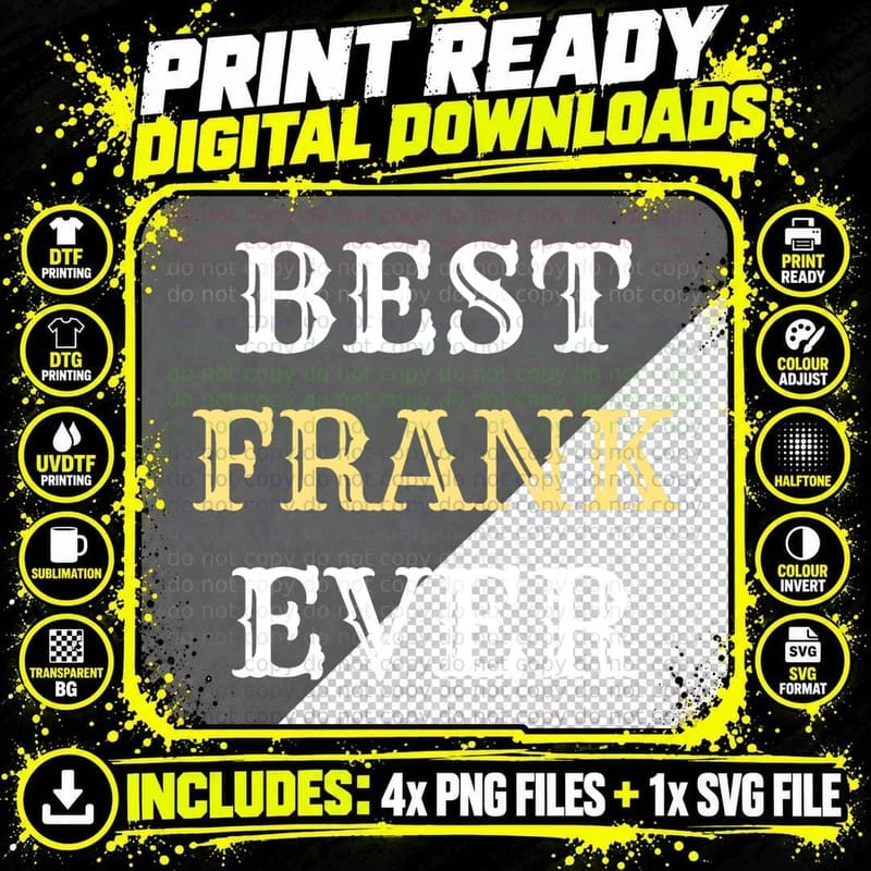 Best Frank Ever for Men Gift Idea Funny Name Gifts Png SVG Digital Bundle