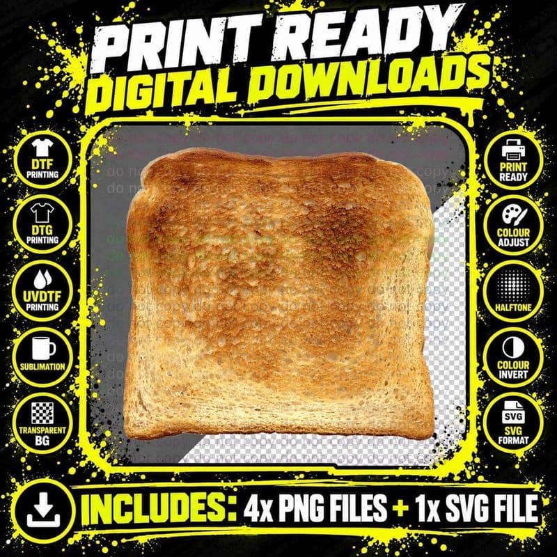 Bread Shirt Toast Costume T-Shirt Funny Gluten Shirt Png SVG Digital Bundle