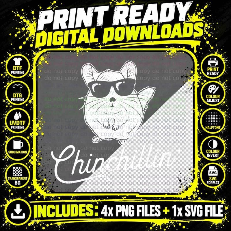 Chinchillin' - Funny Chinchilla Lovers T-Shirt Png SVG Digital Bundle