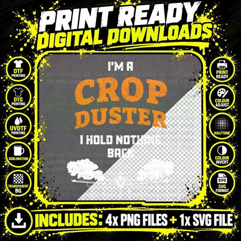 Crop Duster Sarcastic Adult Humor Funny Farting Joke Png SVG Digital Bundle