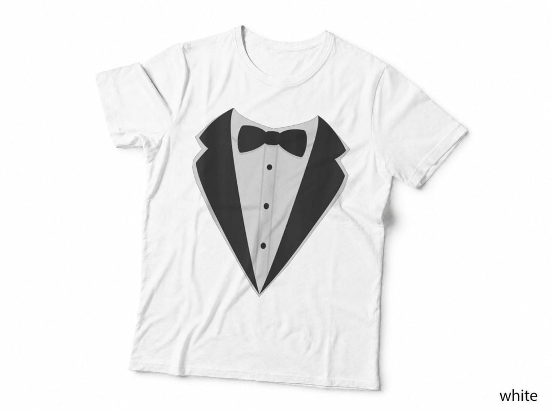 Fake Tux Funny Faux Suit Vest and Tie Tuxedo Prom T-Shirt, Humor Tee