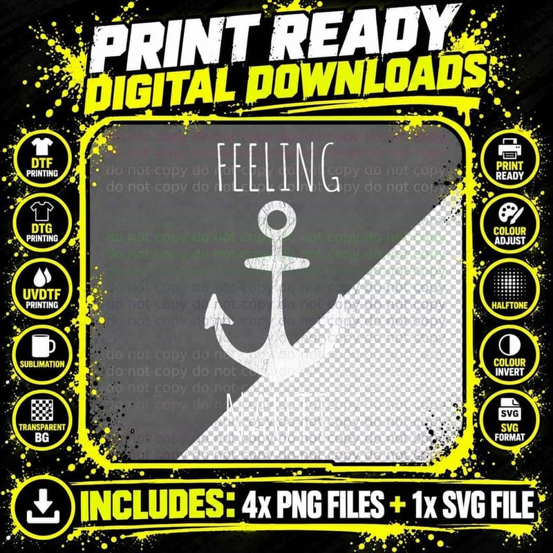 Feeling Nauti Shirt - Funny Nautical T-Shirt Png SVG Digital Bundle