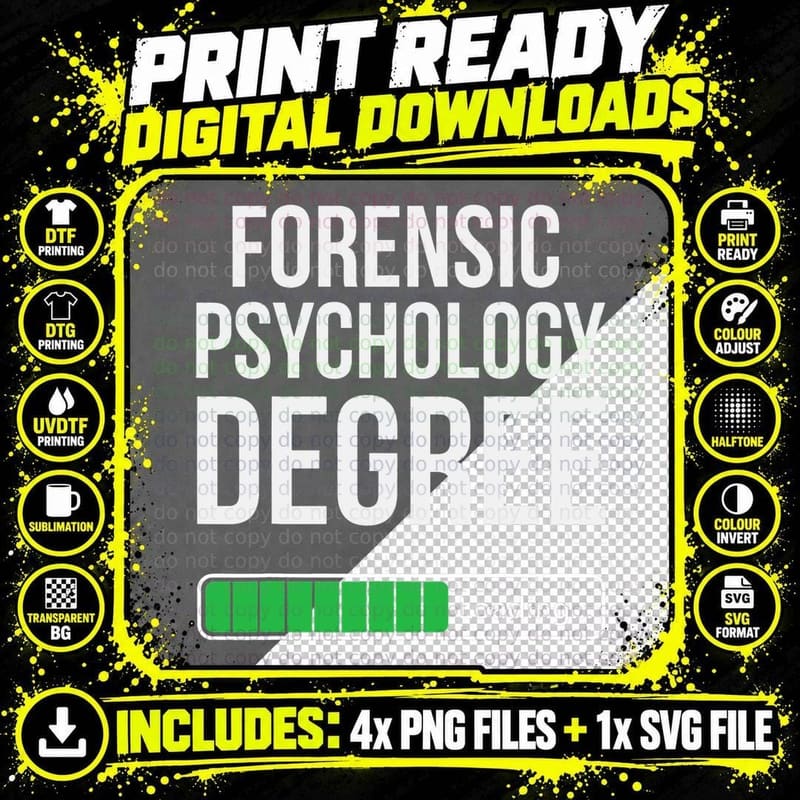 Forensic Psychology Degree Loading Funny College T-Shirt Png SVG Digital Bundle