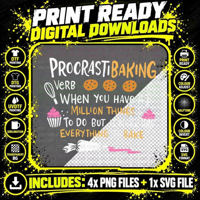 Funny Baking Outfit for a Cake Decorator T-Shirt Png SVG Digital Bundle