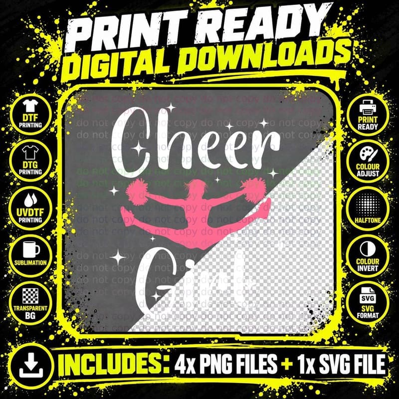 Funny Cheerleader Design for Girls Teen Women Png SVG Digital Bundle
