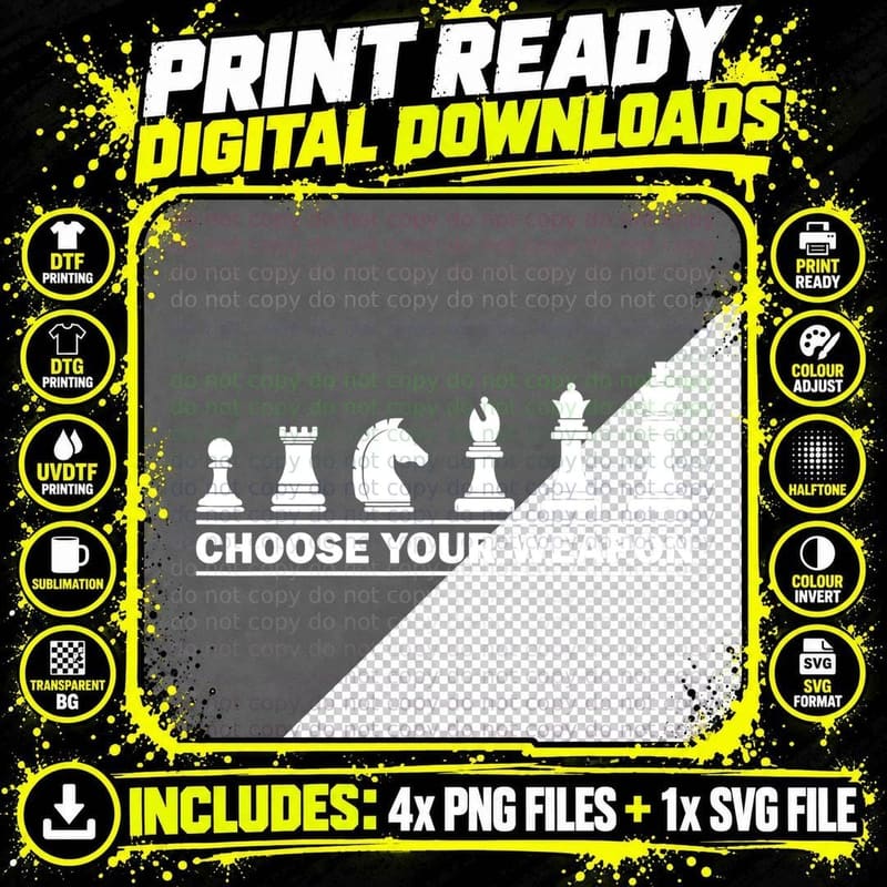 Funny Chess Gift for Chess Lover Kids Boys Girls Cool Png SVG Digital Bundle