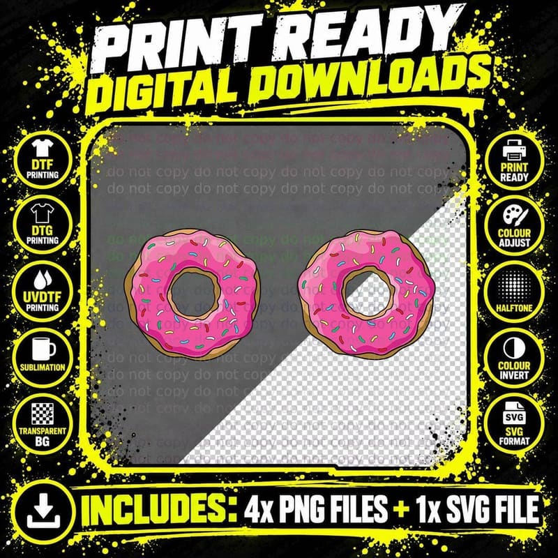 Funny Donut Boobs Sprinkle Doughnut T-Shirt Png SVG Digital Bundle