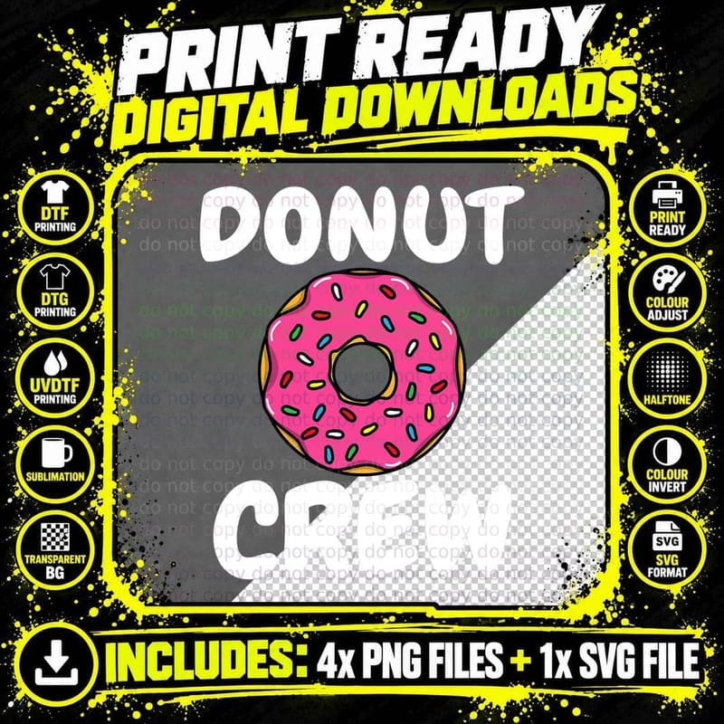 Funny Donut for Men Women Doughnut Sprinkles Donut Lover Png SVG Digital Bundle