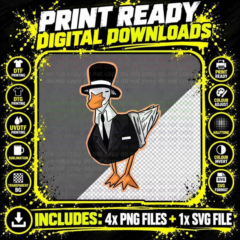 Funny Duck Lover Gift for Men Women Kids Boys Girls Png SVG Digital Bundle