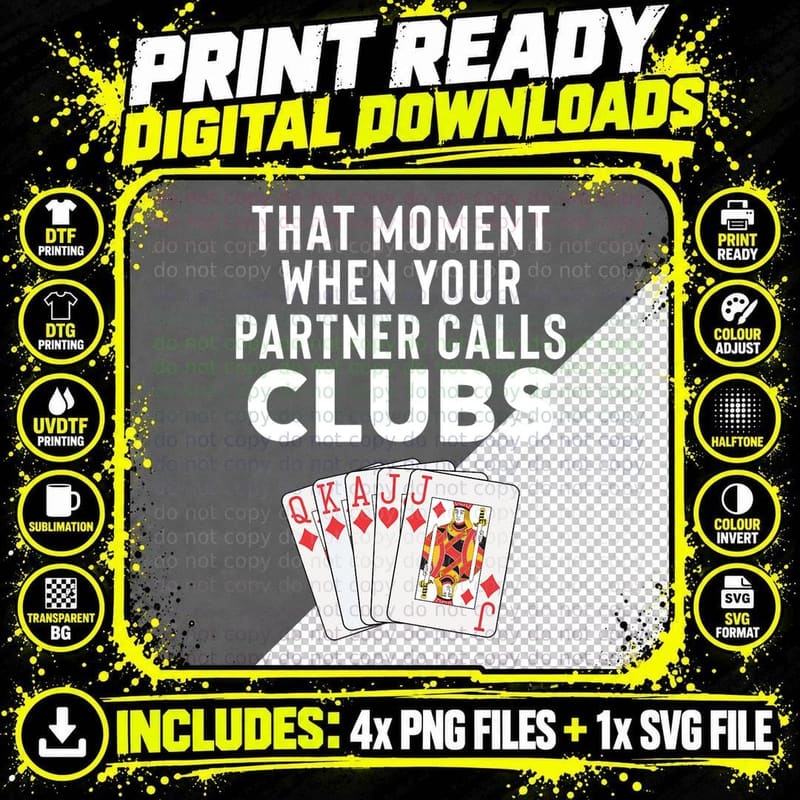Funny Euchre Gift for Partner T-Shirt Png SVG Digital Bundle