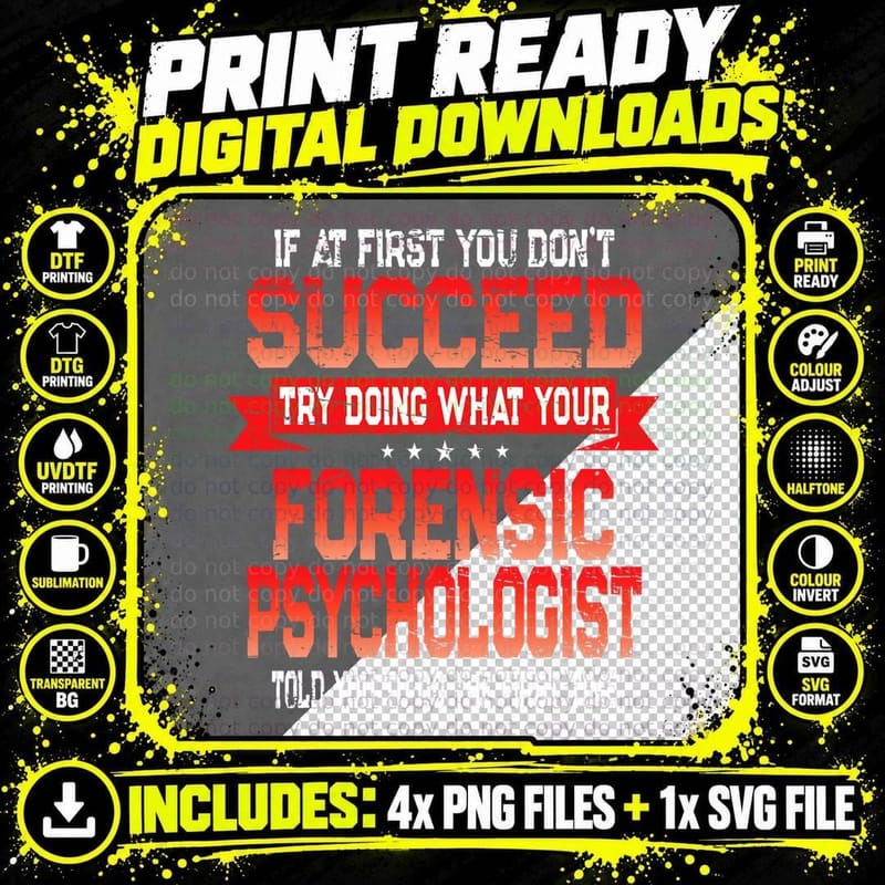 Funny Forensic Psychologist Joke - Psychology Humor Png SVG Digital Bundle