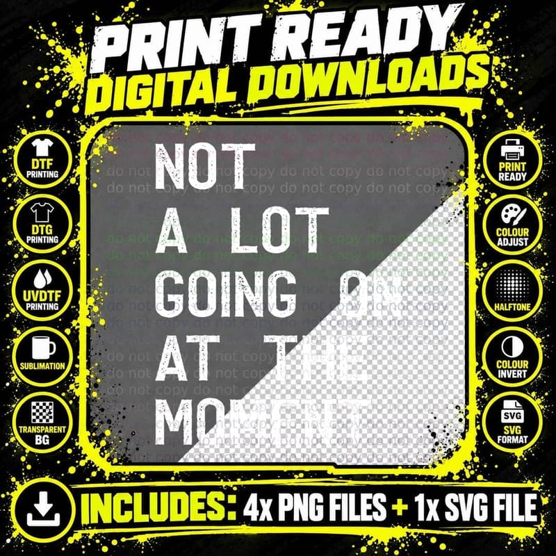 Funny Gift Not a Lot Going on at the Moment Vintage Png SVG Digital Bundle