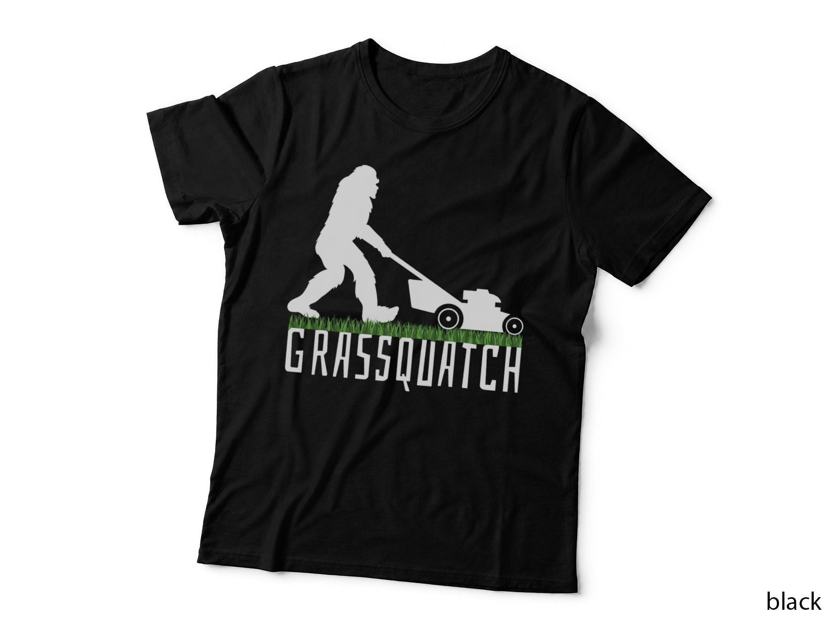 Funny Lawn Mowing Shirt Grassquatch Bigfoot Lawn Mower T-Shirt