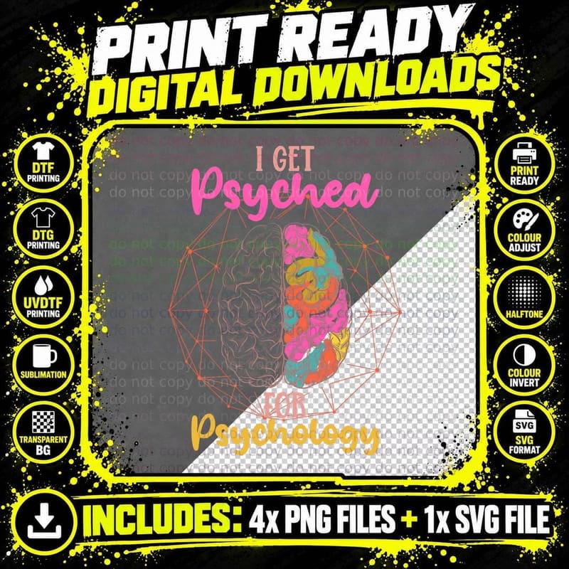 Funny Neuroscientist Psychologist Brain Psychology Png SVG Digital Bundle