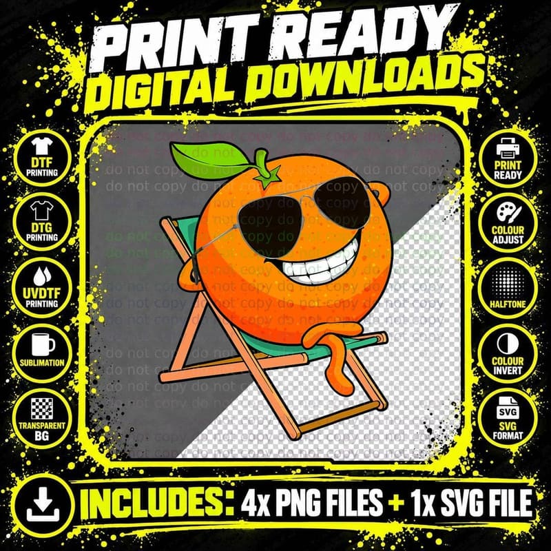 Funny Orange Design for Men Women Kids Orange Fruit Png SVG Digital Bundle