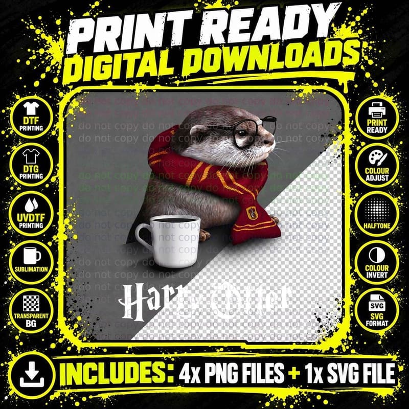 Funny Otter T-Shirt - Harry Otter Shirt for Otter Lover Png SVG Digital Bundle