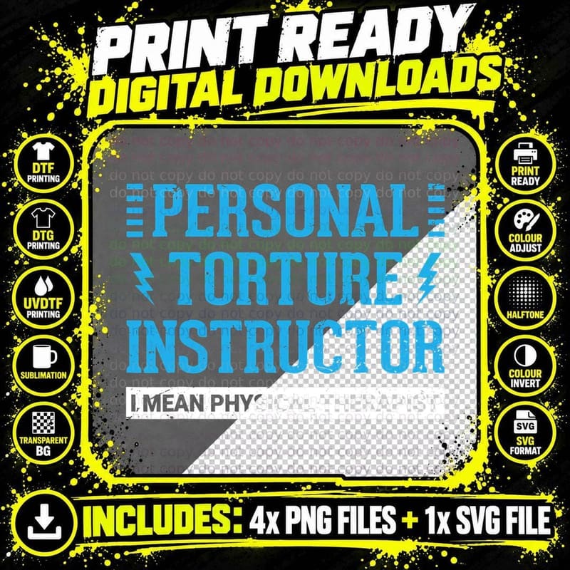 Funny PT Physical Therapist Gift Therapy Month T-Shirt Png SVG Digital Bundle