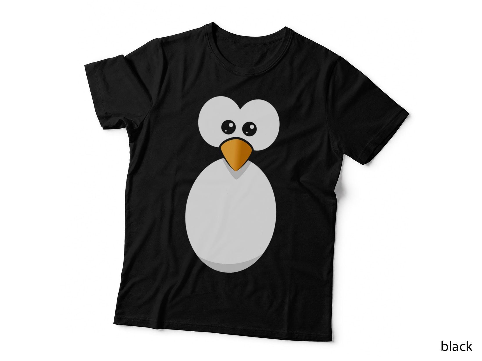 Funny Penguin Face Design or Easy Costume Black Penguin T-Shirt