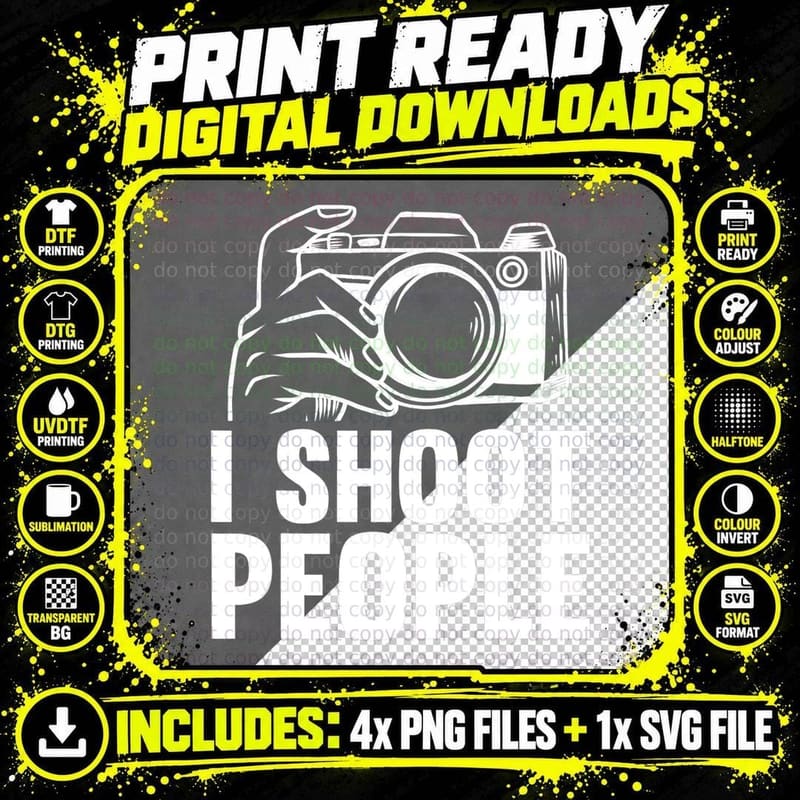 Funny Photographer Art Men Women Camera Photography Png SVG Digital Bundle