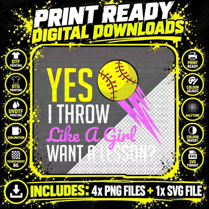 Funny Softball Game Player Sports Lover Gift for Women Png SVG Digital Bundle