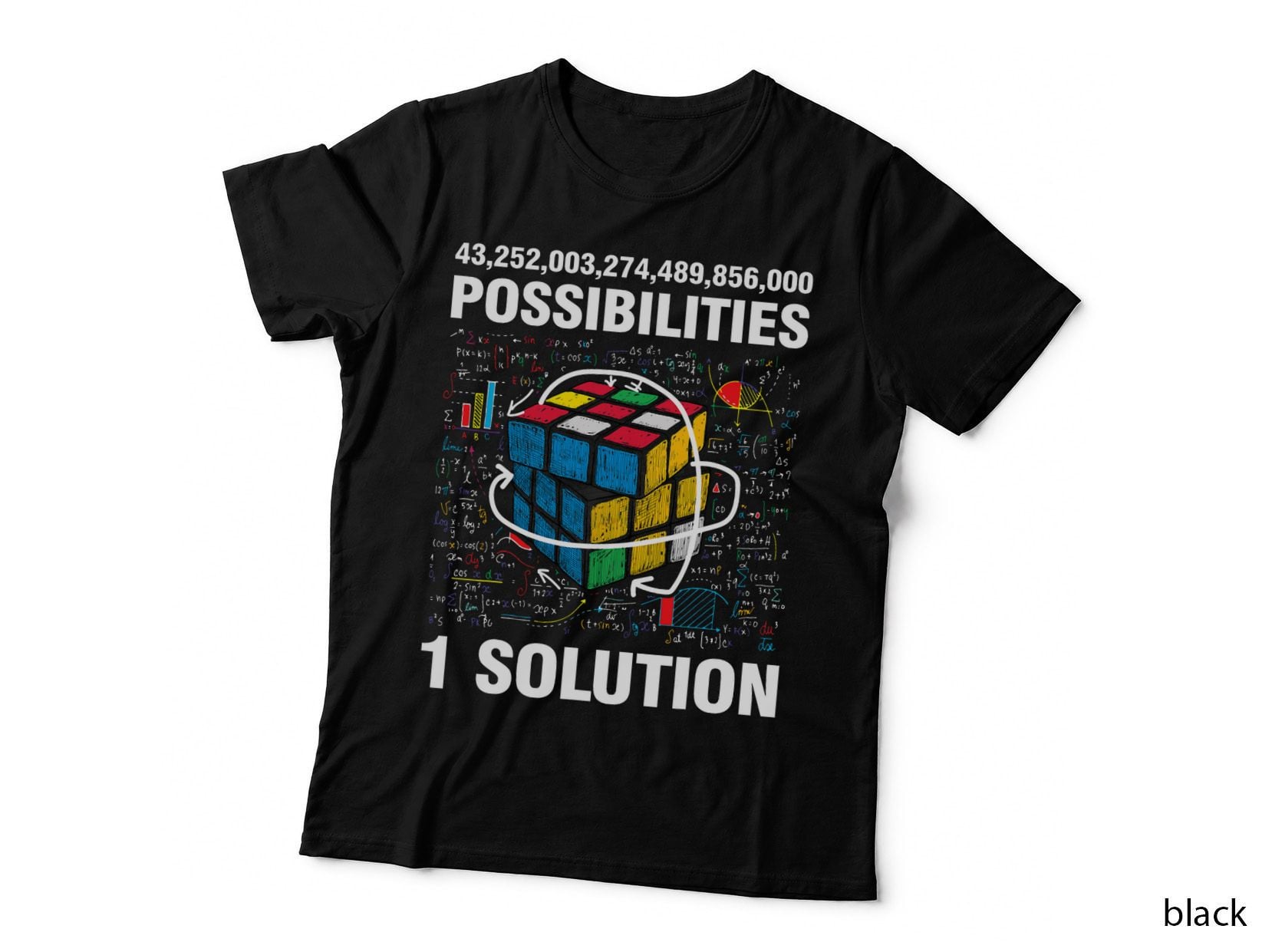 Funny Speed Cubing One Solution Math Lovers Boys Girls Mens T-Shirt