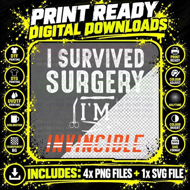 Funny Surgery Shirt Post Recovery Get Well Soon Basket Png SVG Digital Bundle
