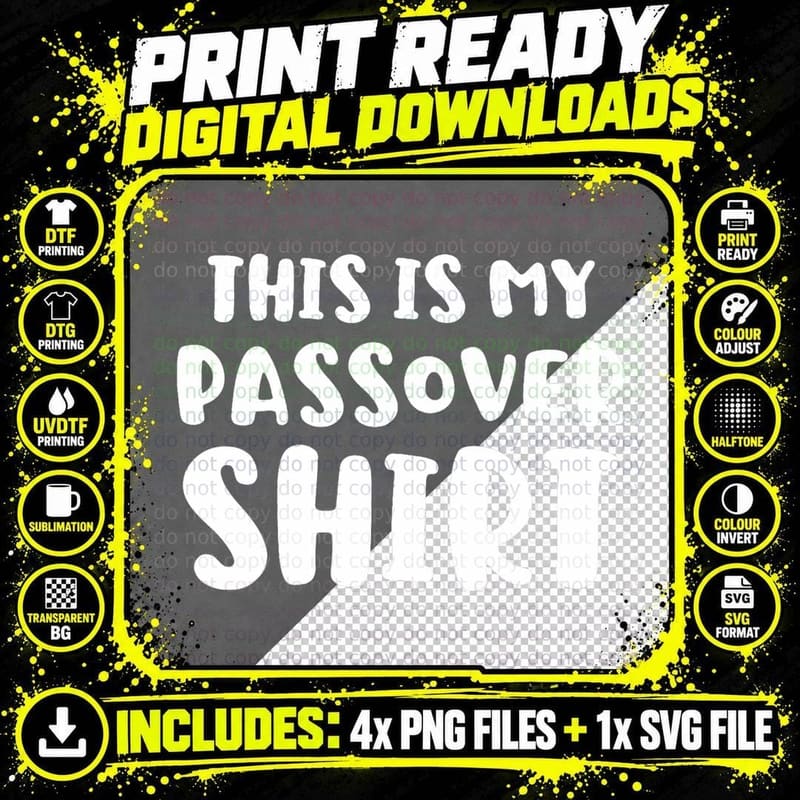 Funny This Is My Passover Shirt Jewish Seder Family Png SVG Digital Bundle
