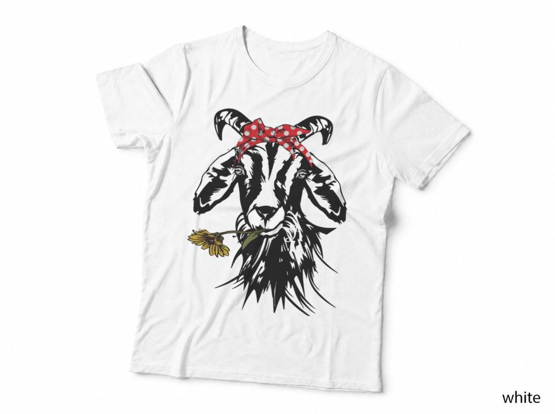 Goats Bandana Farm Animal Lover Funny Goat Graphics T-Shirt