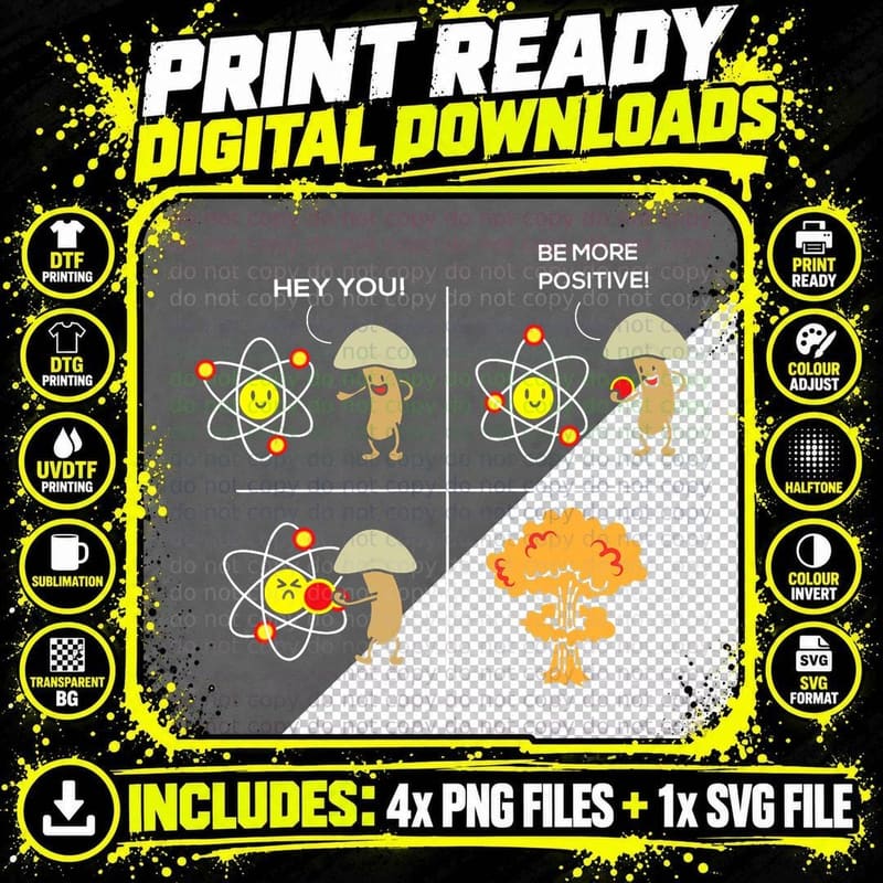 Hey You Be More Positive Funny Physics Lover Science Png SVG Digital Bundle