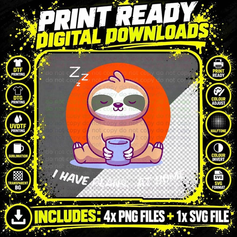 I Have Plans at Home Introvert Nerd Antisocial T-Shirt Png SVG Digital Bundle