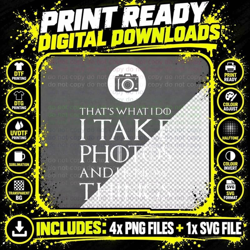 I Take Photos Funny Photographer T Shirt Gift Png SVG Digital Bundle