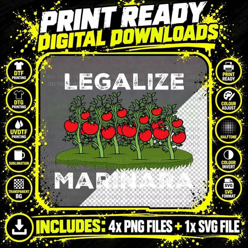Legalize Marinara Sauce Italian Food Humor T-Shirt Png SVG Digital Bundle