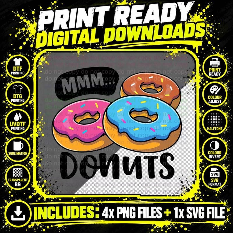 MMM Donuts Donut Lover Funny Girls Women Doughnut Squad Png SVG Digital Bundle