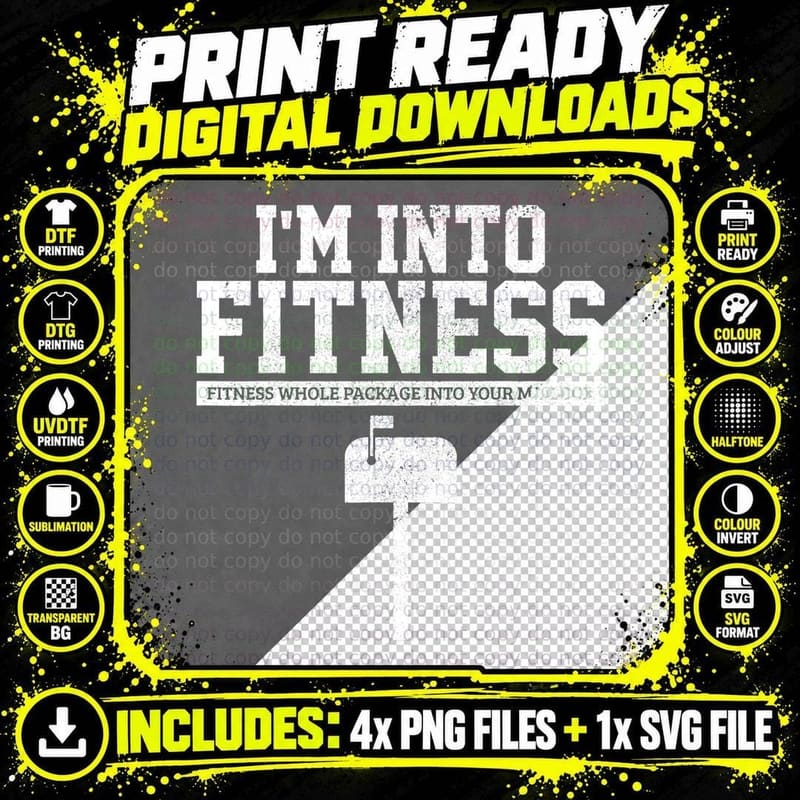 Mailman Postal Worker I'm into Fitness Mailbox Funny Png SVG Digital Bundle