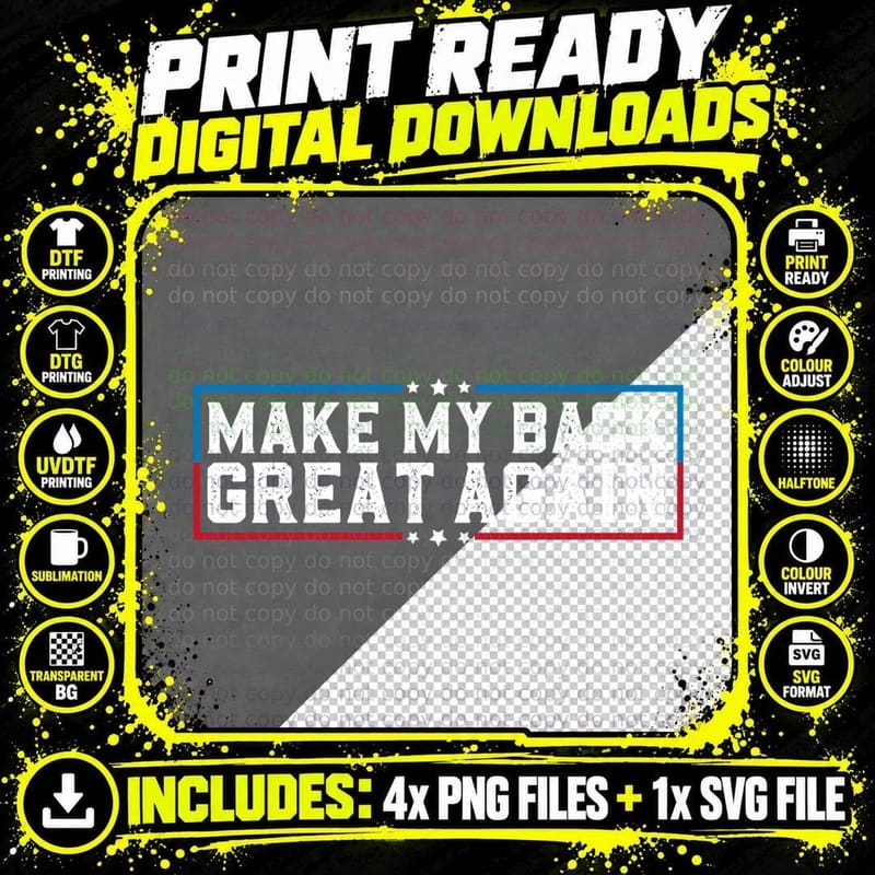 Make My Back Great Again Funny Back Surgery Recovery Png SVG Digital Bundle