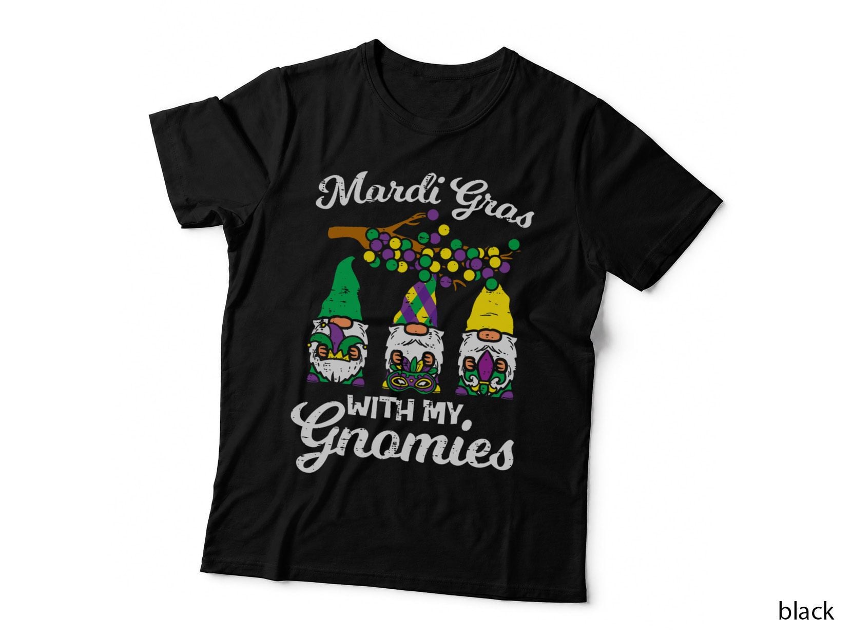 Mardi Gras with My Gnomies Funny Gnomes Squad Men Women Kids T-Shirt