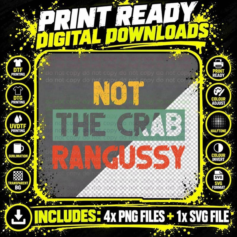 Not the Crab Rangussy Joke Meme Crab Rangoon Chinese Png SVG Digital Bundle