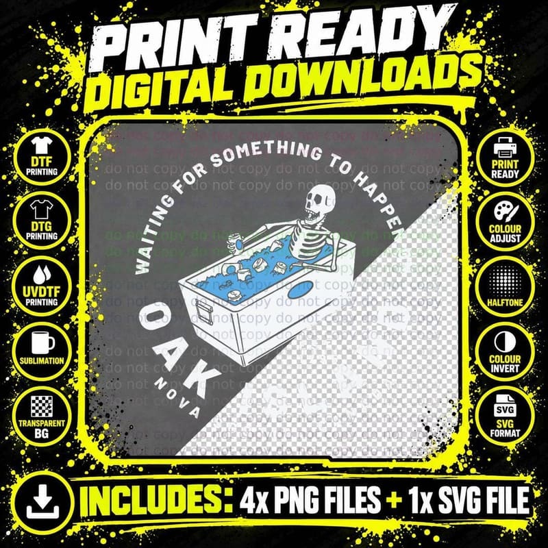Oak Island Waiting for Something to Happen Funny Png SVG Digital Bundle