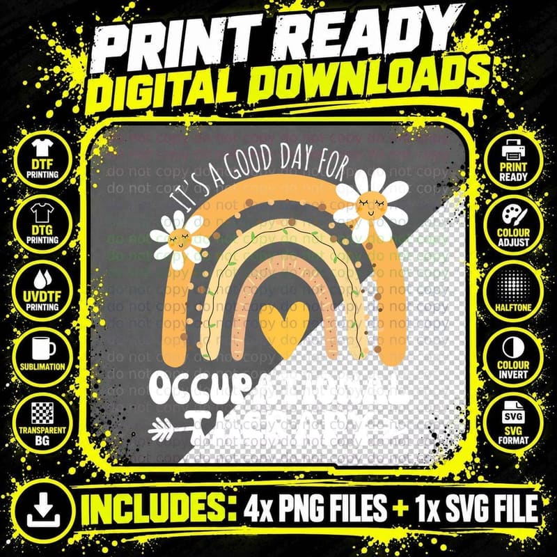 Occupational Therapy OT Therapist, Inspire OT Rainbow Png SVG Digital Bundle