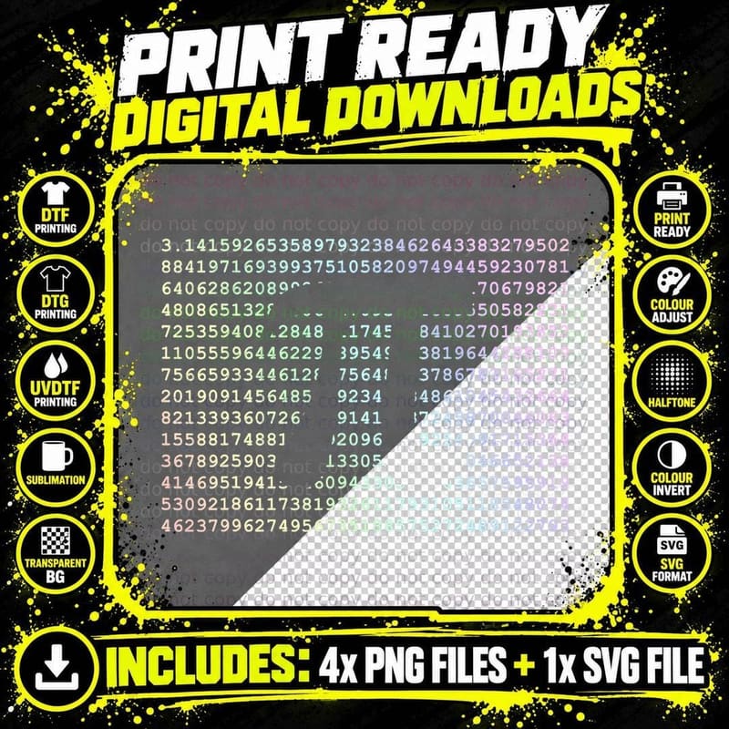 Pi Day T-Shirt 3.14 Cool Funny Nerd Math Geek 2017 Png SVG Digital Bundle