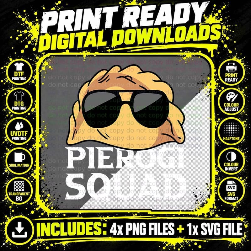 Pierogi Squad Polish Food Poland Funny T-Shirt Png SVG Digital Bundle