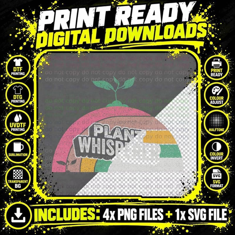 Plant Whisperer Vintage Retro Funny Gift Hobby Gardening Png SVG Digital Bundle