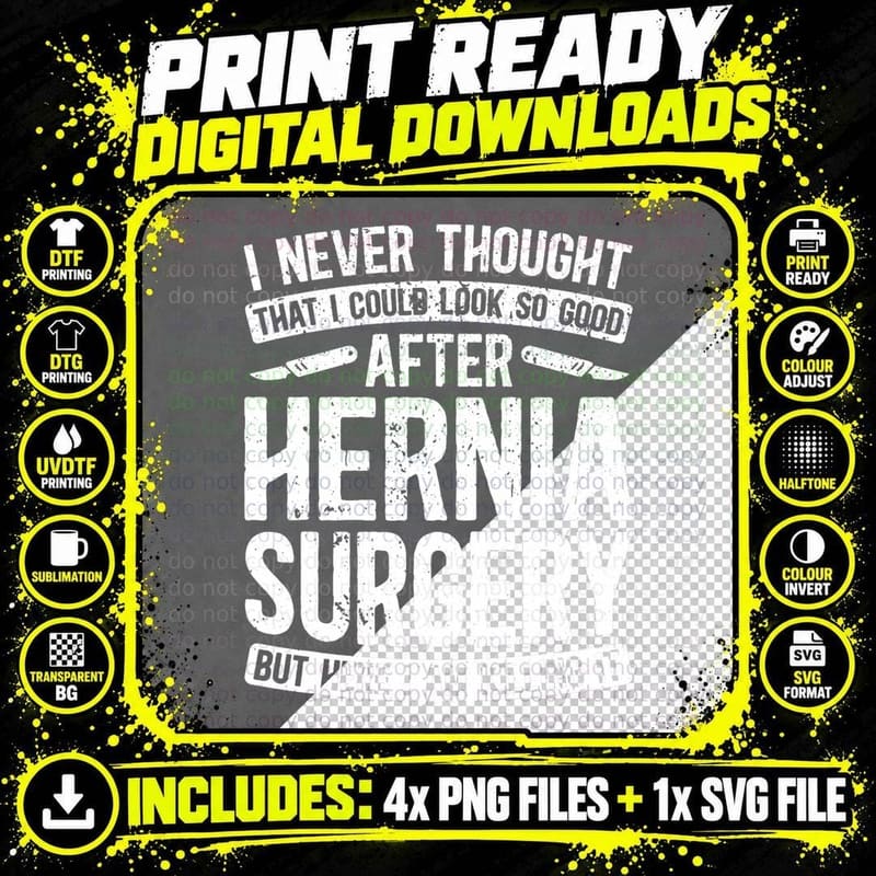 Post Hernia Surgery Recovery Funny Hernia Repair Png SVG Digital Bundle