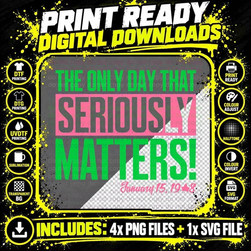 Pretty Cute Aka Funny January 15 Founders Day T-Shirt Png SVG Digital Bundle